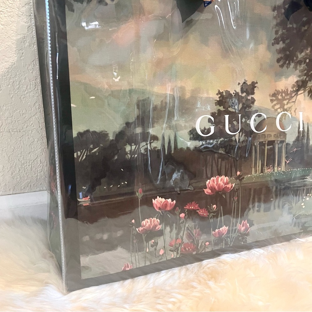Gucci Large Limited Edition Shopping Bag Tote with PVC TPU Clear Cover Handmade - Picture 3 of 10